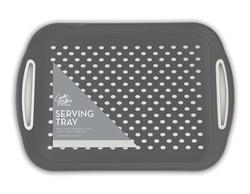 Grey Large Anti Slip Serving Tray